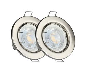 V-TAC LED Spot Light - Appareils encastrés - GU10 - IP20 - Nickle satiné - 2 pièces/paquet