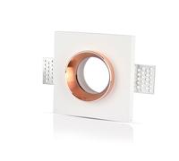 1 pz GU10 Fitting Gypsum White Recessed Light with Rose Gold Metal Square