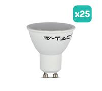 V-TAC LED Spot Light - GU10 - Lentille 110° - IP20 - Blanc laiteux - 4.5W - 400 Lumens - 6500K - Pack de 25