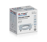 V-TAC LED Spot Light - Montage encastré - GU10 - IP20 - Blanc - 2 pièces/paquet