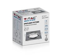 V-TAC LED Spot Light - Raccord encastré - GU10 - IP20 - Nickel satiné - 2 pièces/paquet