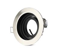 V-TAC Spot LED encastrable Rond en Nickel satiné GU10, Non Variable, encastrable