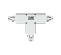 V-TAC LED Track Light - Accessoires - Connecteur de rail 4T - IP20 - Blanc