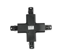 V-TAC LED Track Light - Accessoires - Connecteur de rail 4X - IP20 - Noir