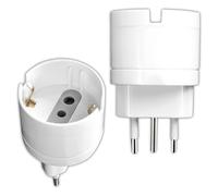 V-TAC Lot de 2 adaptateurs Schuko vers fiche 16 A - 2 pièces - Prise Unique 10/16 A + bipas/Schuko et Prise 16 A - Courant pour Maison, Bureau, Magasin, entrepôt, Entreprise - Compact et Solide