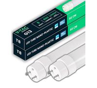 V-TAC Lot de 2 tubes LED de rechange T8 G13-7,5 W 850 lumens Puce Samsung pour plafond, mur, garage, tente Blanc chaud 3000 K