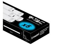 V-TAC Lot de 5 profils d'angle pour bandes LED de 2 mètres (10 mètres) en aluminium avec couvercle satiné - Profils pour bandes LED - Dimensions 21,3 x 15,8 mm, gris