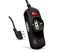 V-TAC Multiprise électrique USB C Power Delivery 20 W + Port + 2 Prises latérales 10/16 A Bipasso et 1 Avant 10/16 A Bipasso Schuko - multiprise Type C - Prise pour Maison, Bureau