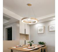 V-TAC Plafonnier design - IP20 - Blanc + corps en bois - 32W - 4000 Lumens - 4000K