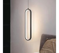 Suspension LED lampe suspendue plafonnier métal noir 3000K H 153 cm