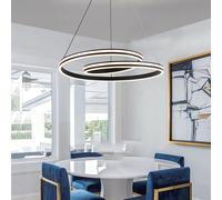 Suspension LED métal noir CCT sélection de couleurs dimmable H 116 cm