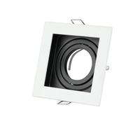 V-TAC Porte-Spot encastrable carré métal Blanc orientable 15° Gu10
