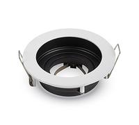 V-TAC Porte-Spot encastrable Rond en métal Blanc orientable 15° Gu10