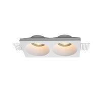 V-TAC Porte-spot LED double encastré rectangulaire 2 x GU10 et GU5.3 (MR16) en plâtre avec coupe nette couleur blanche