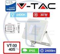 V-TAC PRO VT-30 405 Spot LED SMD Chip Samsung 30W Couleur Blanc 6400K IP65