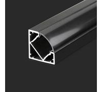 V-TAC Profil en aluminium d'angle couleur noire pour bande LED 2000 x 19 x 19 mm