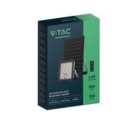 V-TAC Projecteur cube solaire 10W IP65, double couleur 4000K+6000K, 1500 lumens, Noir