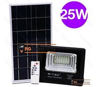 V-TAC Projecteur LED 25W Solaire Noir Avec Panneau, Minuteur, Télécommande