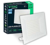 V-TAC Projecteur LED Extérieur 100W Blanc - [E-SERIES - High Performance] - IP65 - 8150 Lumen - Lampe Étanche pour Maison, Jardin, Garage, Entrepôt - Lumière Blanc Froid 6500K