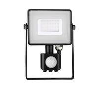 V-TAC Projecteur LED pour puce Samsung 30 W avec capteur de mouvement et crépusculaire et interrupteur manuel de verrouillage, couleur noir 4000 K IP65