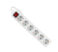 V-TAC SKU-8769 Multiprise électrique 6 places, prise 16 A, type hybride F + E, câble long de 5 mètres, avec interrupteur,