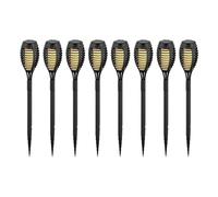 V-TAC Solar Flame Stick Lights - IP44 - Noir - 1W - 2200K - Lot de 8