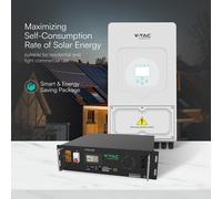 V-TAC Solar PV Set - 5kW Hybrid Inverter monophasé + 5.12 kW Rack Mounted Battery
