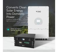 V-TAC Solar PV Set - Onduleur hybride triphasé de 10 kW + Batterie en rack de 9,6 kW