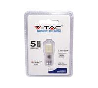 V-TAC Spot LED G4 Samsung Chip, 6400 K, 100 lm, 1,5 W, A, plastique, blanc, taille unique