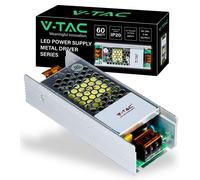 V-TAC Transformateur LED 60W 24V 2.5A avec 1 Sortie - Adaptateur Alimentation Rubans LED - Transformateur Métallique pour Appareils Electroniques, Caméras, Ecrans - Ultra Slim - AC 100-240V