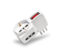 V-TAC Triple Adaptateur de Prise avec 3 Prises avec Interrupteur, 2 Prises latérales, Bypass 10/16 A et Une Face Avant 10/16 A, Prise Schuko Multiple pour la Maison,