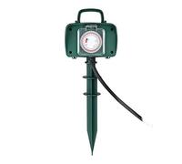V-TAC VT-1112-3 2 Voies Jardin Spike Prise avec minuterie mécanique (3G1.5mmX3m) -Ip44-Vert