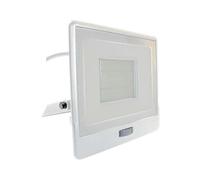 1 pz 50W LED PIR Sensor Floodlight Samsung Chip White Body 4000K 1m Cable