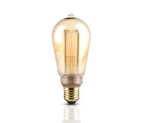 V-Tac VT-2185 4W LED Art Ampoule Bougie Filament de Verre ambré E27 Blanc Chaud 1800K - 7474