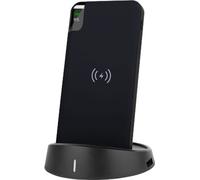 V-tac VT-3509 Powerbank avec fonction de charge sans fil QI - 8000 mAh - station de charge incluse - Noir