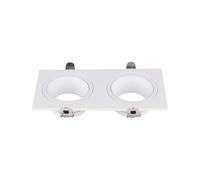 V-TAC VT-439 Porte-spot LED Double encastré Rectangulaire 2 x GU10 en polycarbonate et métal Couleur Blanc - sku 10298