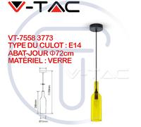 V-TAC VT-7558-Y 3773 Luminaire bouteille en verre jaune transparent LED E27