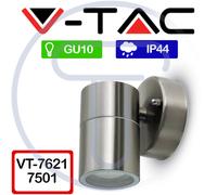 V-TAC VT-7621 7501 Support projecteur LED mural rond 2 GU10 Gris IP44 Extérieur