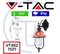 V-TAC VT-852 7531 Lampe DEL cuivre noir pour l'extérieur Lanterne à douille E27