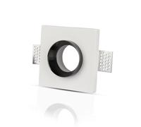 V-TAC VT-866 1Xgu10 Lumière encastrée en plâtre blanc avec carré en métal noir