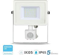 V-Tac Vt30sw 30w Led Sensor Projector Samsung Chip Fonction D'arr?T Bo?Tier Blanc 6400k, ?Clairage De Sc?Ne, Blanc