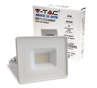 V-Tac Vt4021w Projecteur ? Led 20w Smd G2 S?Rie Es Corps Blanc 4000k, ?Clairage De Sc?Ne
