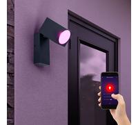V-tac Wandleuchte Extérieur Spot LED Smart RGB CCT Dimmable Noire App
