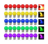 V-TOO Ampoule LED Couleur B22 3W équivalente 30W 240LM AC 220V-240V B22 Baïonnette Ampoules Guirlande Couleur LED Ampoules Multicolore pour Maison Bar Fête Décoration d'ambiance - Lot de 40