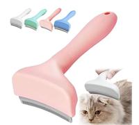 V Tooth Deshedding Comb for Cats, Pet Deshedding Tool with Curve Blade-Pet Grooming Brush V-Shaped Teeth Brush for Dogs & Cats, Reduces Shedding Fast, Prevents Mats & Tangles Safely (Pink,L(4.15in))