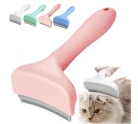 V-Tooth Deshedding Comb for Pets - Pet V-Tooth Deshedding Comb with Curve Blade, V-Shaped Teeth Brush Tool for Dogs & Cats,Effectively Clean Loose Fur (Pink,L)