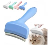 V-Tooth Deshedding Comb for Pets - Pet V-Tooth Deshedding Comb with Curve Blade, V-Shaped Teeth Brush Tool for Dogs & Cats,Effectively Clean Loose Fur (Blue,S)