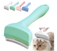 V-Tooth Deshedding Comb for Pets - Pet V-Tooth Deshedding Comb with Curve Blade, V-Shaped Teeth Brush Tool for Dogs & Cats,Effectively Clean Loose Fur (Green,L)