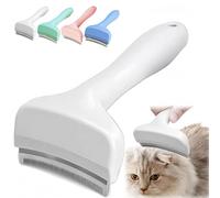 V-Tooth Deshedding Comb for Pets - Pet V-Tooth Deshedding Comb with Curve Blade, V-Shaped Teeth Brush Tool for Dogs & Cats,Effectively Clean Loose Fur (White,S)