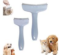 V-Tooth Peigne de toilettage multifonction à tête incurvée pour animaux de compagnie, design ergonomique, compact et vertical, idéal pour chiens et chats (bleu, S + L)